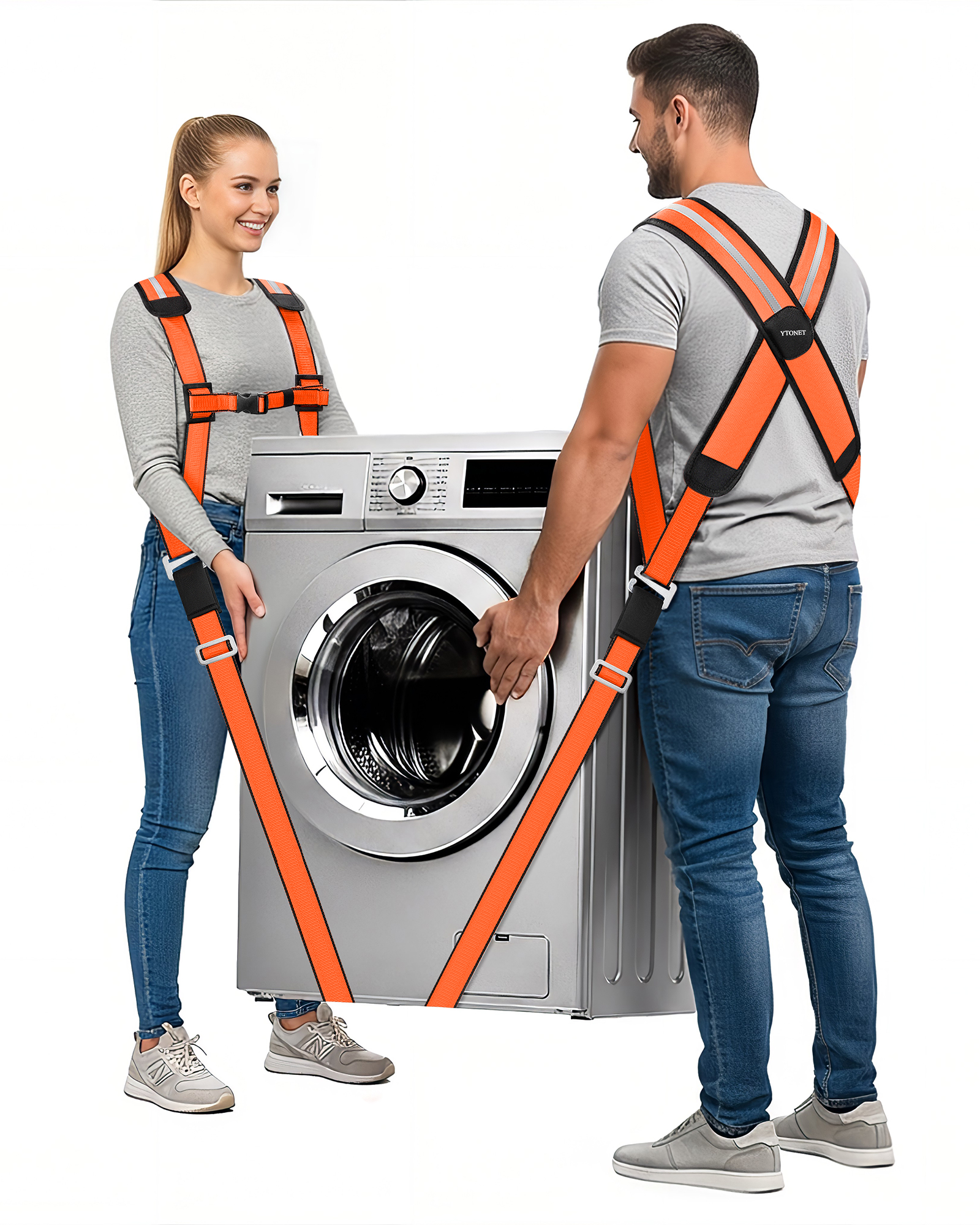 Ytonet Moving Straps, 2-Person Lifting and Moving System, X-Shaped Back Padded Movings Straps for Lifting Appliance, Furniture Strap Move Heavy Objects Up to 800lbs for Mattresses, Refrigerator, Sofa