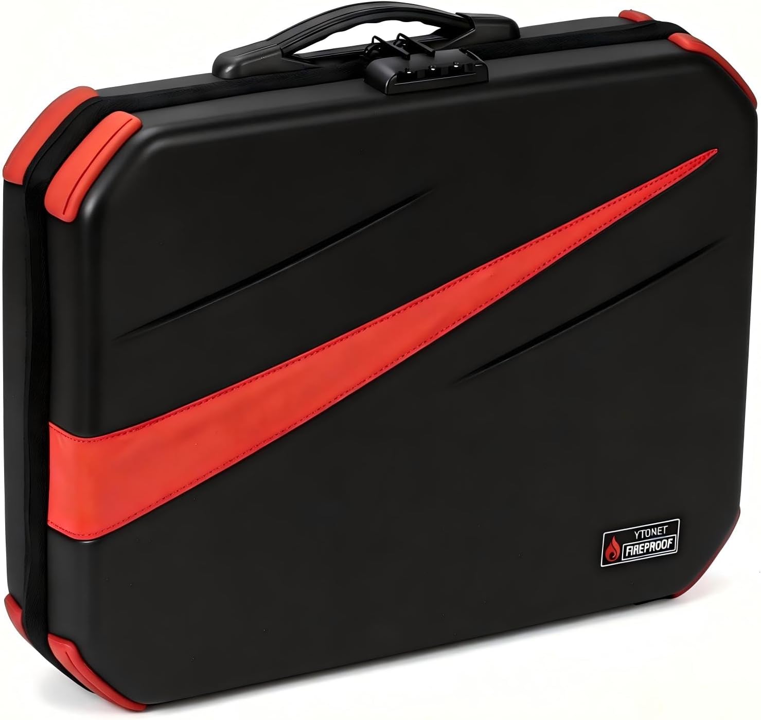 Ytonet Fireproof Document Box with Lock, Hard Case Fire Proof File Box for Documents with 13 Pocket Accordion File Folder