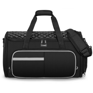 Ytonet Convertible Garment Bags for Travel, 50L Carry on Garment Duffle Bag for Men Women, 3 in 1 Suit Travel Bag Hanging Clothes for Business with Shoe Pocket, Waterproof Pocket, Black