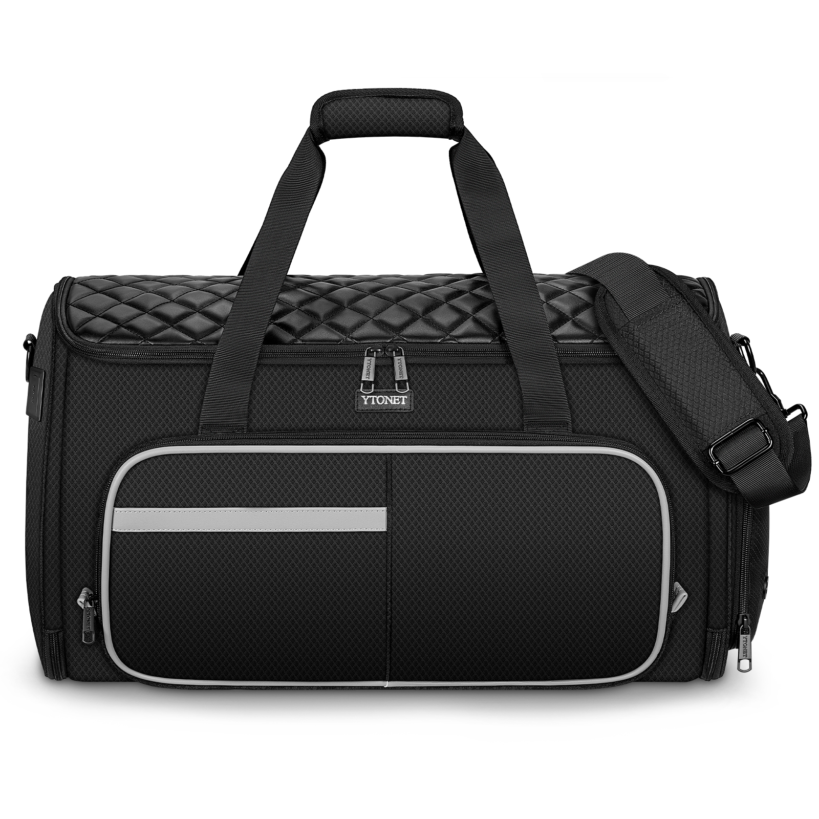 Ytonet Convertible Garment Bags for Travel, 50L Carry on Garment Duffle Bag for Men Women, 3 in 1 Suit Travel Bag Hanging Clothes for Business with Shoe Pocket, Waterproof Pocket, Black