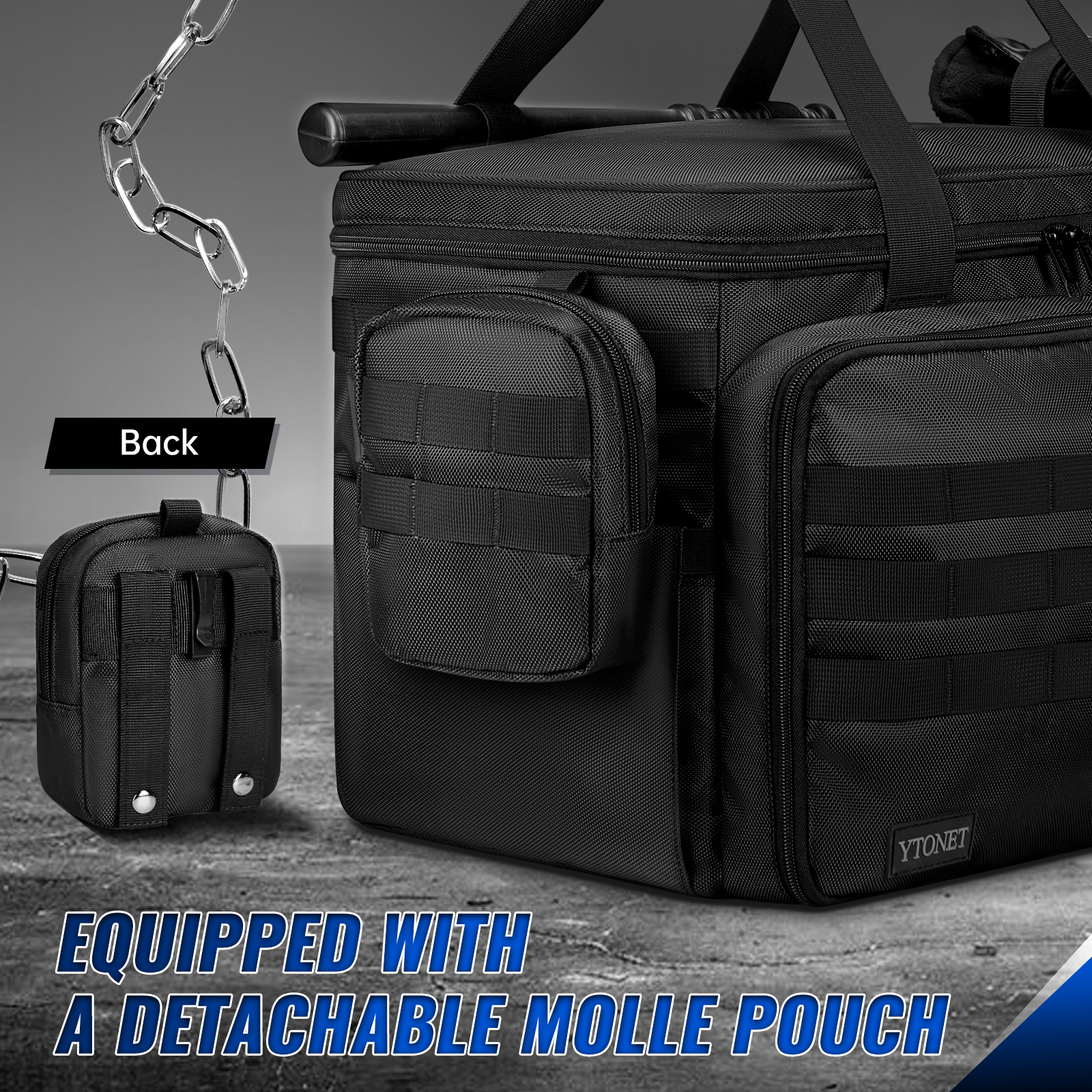 Patrol Bag Law Enforcement, Extra Large Police Gear Bag for Car Front Seat Organizer with a MOLLE Pouch & 15.6In Laptop Layer, Multiple Compartments Police Duty Bags Fit Passenger Seat, Pure Black - Image 5