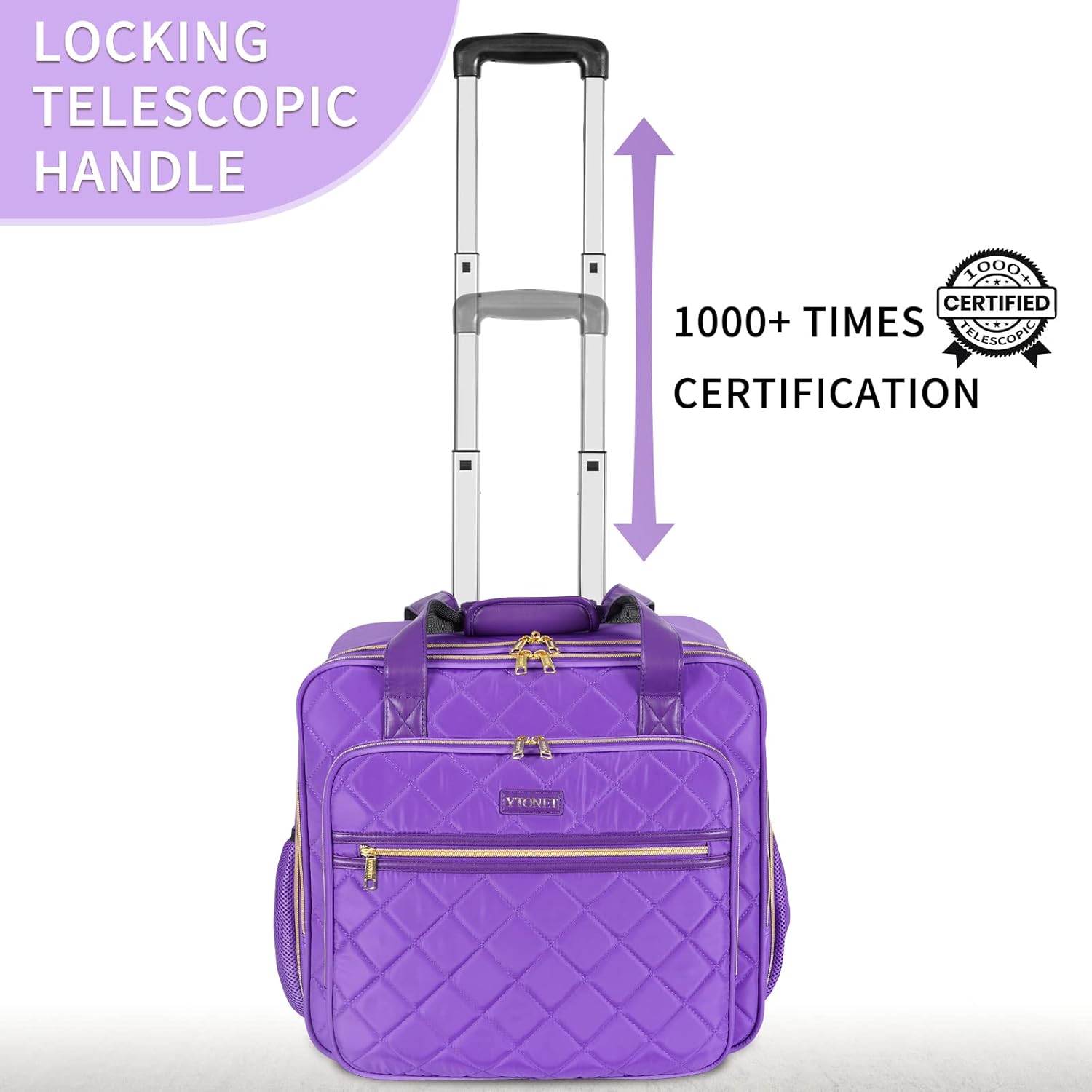 Ytonet Rolling Briefcase for Women, Extra Large Rolling Laptop Bag Fits 18 Inch Laptop, Computer Bag with wheels for Work Travel College Business Overnight Wife Mom Teacher, Purple - Image 5