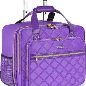 Ytonet Rolling Briefcase for Women, Extra Large Rolling Laptop Bag Fits 18 Inch Laptop, Computer Bag with wheels for Work Travel College Business Overnight Wife Mom Teacher, Purple