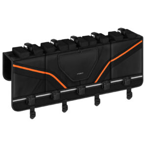 Ytonet Tailgate Bike Pad Holds 5 Bikes, Heavy Duty Tailgate Pad for Mountain Bikes with Tool Pockets & Reflective Strips, Scratch-Resistant Truck Bike Tailgate Pad Match Mid-Size & Compact Pickups