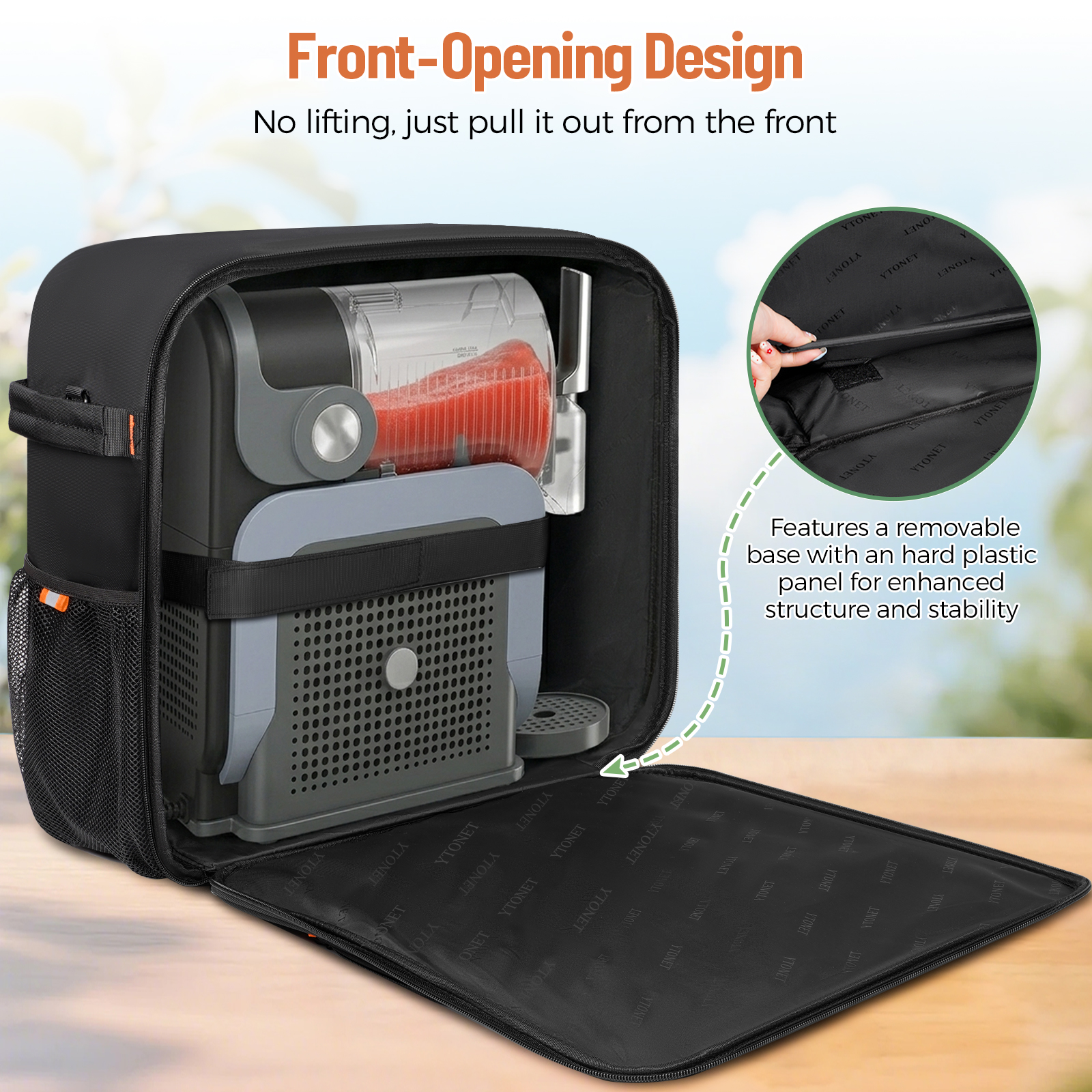 Ytonet Carrying Bag Compatible with Ninja Slushie FS301 FS300 FS299, Heavy-Duty Padded Ninja Slushie Bag for Machine Protection, Front-Opening Portable Storage Case for Accessories, Camp, Beach, Party - Image 4