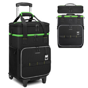 Ytonet 2-in-1 Rolling Cooler with Wheels, 55 Cans/40L Large Insulated Cooler on Wheels with Detachable Top Bag, Leakproof Soft Sided Cooler Bag for Beach, Picnic, Camping, Travel and Grocery,Black
