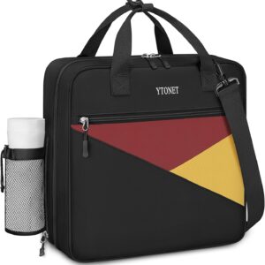 Ytonet Zipper Binder Bag, 3 Inch 3 Ring Binder with Zipper D-Ring Fit 14 in Laptop, 700 Sheets Capacity Zippered Binders with Shoulder Strap & Removable Ring Pad for Middle School Student Boy, Black