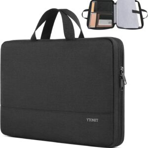 Ytonet Laptop Sleeve Case 16 Inch, Slim Water Resistant TSA Laptop Cover with Handle Protective Computer Carrying Case Compatible with MacBook Air/Pro HP Dell Lenovo Asus Notebooks, Black