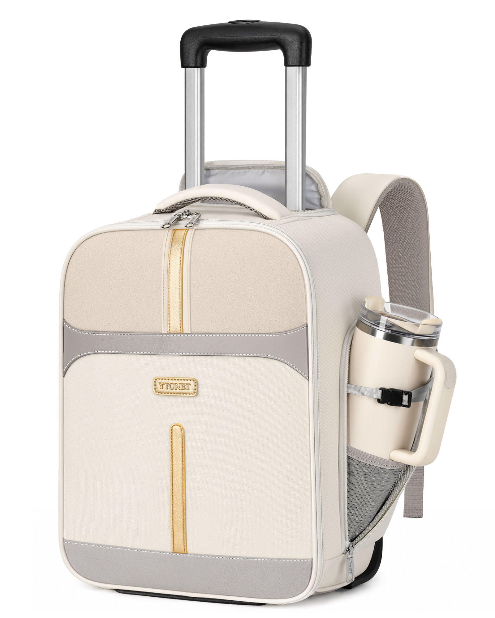 Ytonet Rolling Backpack for Women, 15.6 Inch Laptop Backpack with Wheels, Elegant 2 In 1 Rolling Laptop Bag, Travel Wheeled Backpack for Work, College, Underseat Carry on Roller Backpack for Business
